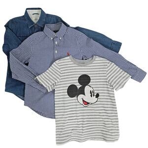 Boy's Shirt Bundle | Ralph Lauren | Mini Boden | Hanna Mickey PJs | Size‎ 8